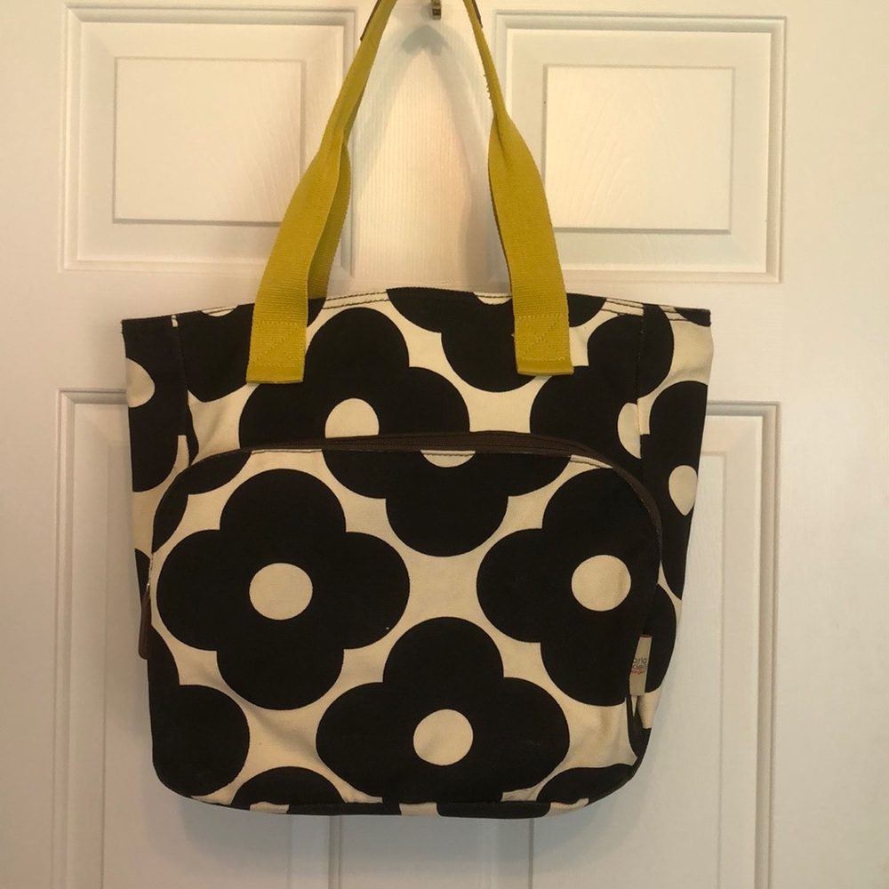 Orla Kiely Black and Cream Floral Tote